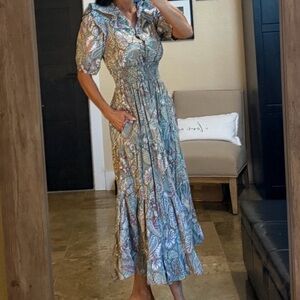 MELLODAY Tropical Print Maxi Dress Sz: XS